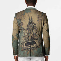 Anubis Blazer Ancient Egyptian Aged Papyrus, Scales of Justice, and Egyptian Hieroglyph - Wonder Print Shop