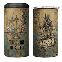 Anubis 4 in 1 Can Cooler Tumbler Ancient Egyptian Aged Papyrus, Scales of Justice, and Egyptian Hieroglyph - Wonder Print Shop