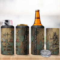 Anubis 4 in 1 Can Cooler Tumbler Ancient Egyptian Aged Papyrus, Scales of Justice, and Egyptian Hieroglyph - Wonder Print Shop
