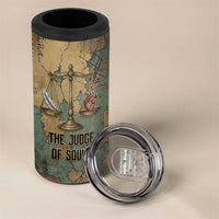 Anubis 4 in 1 Can Cooler Tumbler Ancient Egyptian Aged Papyrus, Scales of Justice, and Egyptian Hieroglyph - Wonder Print Shop