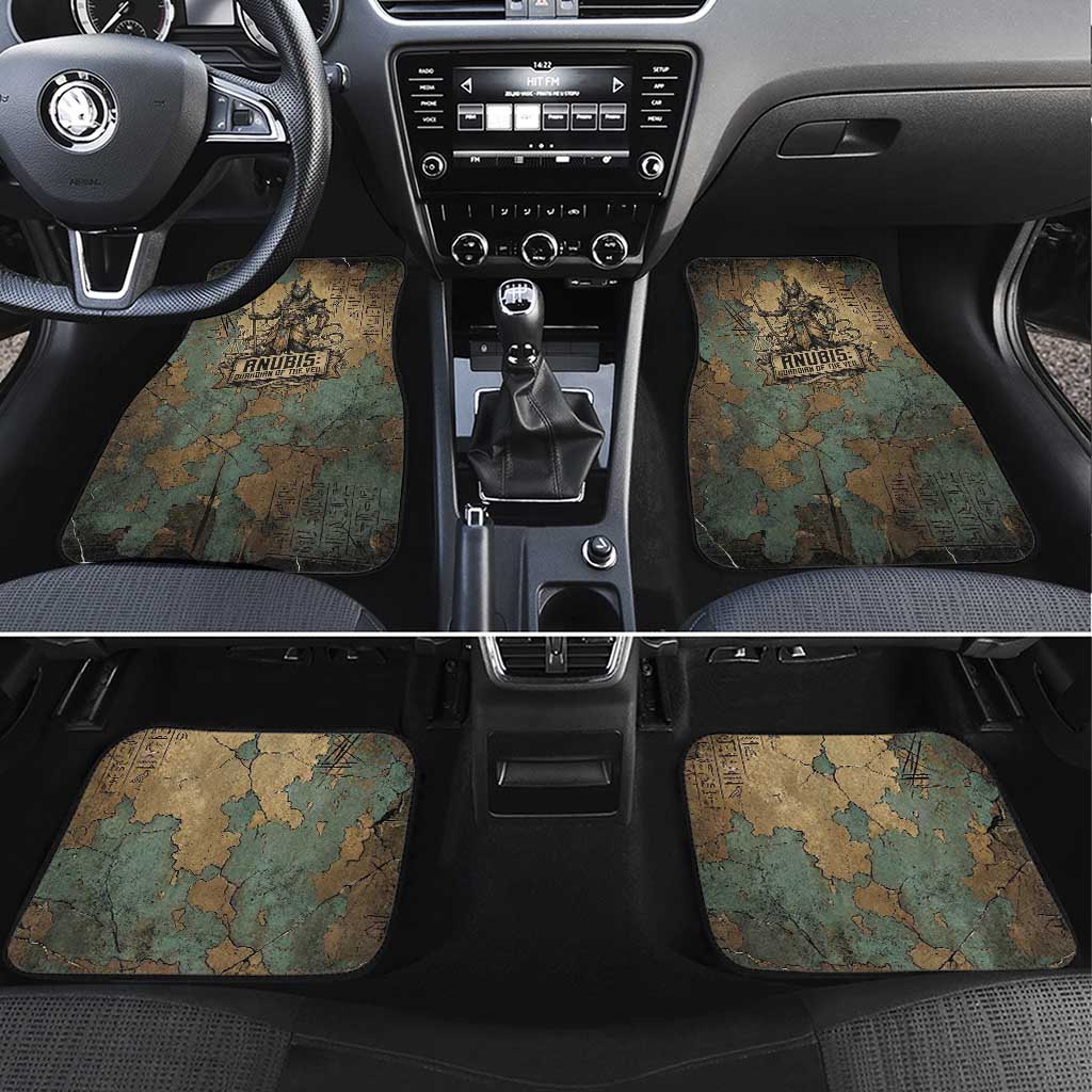 Anubis Car Mats Ancient Egyptian Aged Papyrus, Scales of Justice, and Egyptian Hieroglyph - Wonder Print Shop