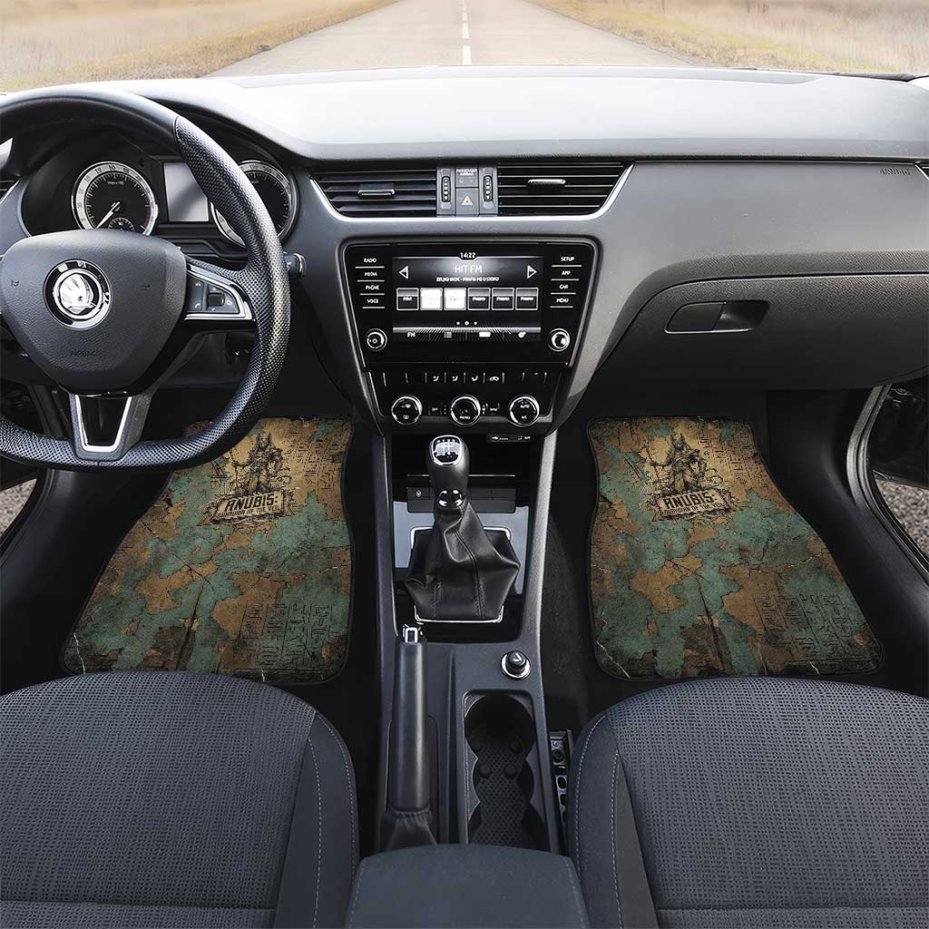 Anubis Car Mats Ancient Egyptian Aged Papyrus, Scales of Justice, and Egyptian Hieroglyph - Wonder Print Shop