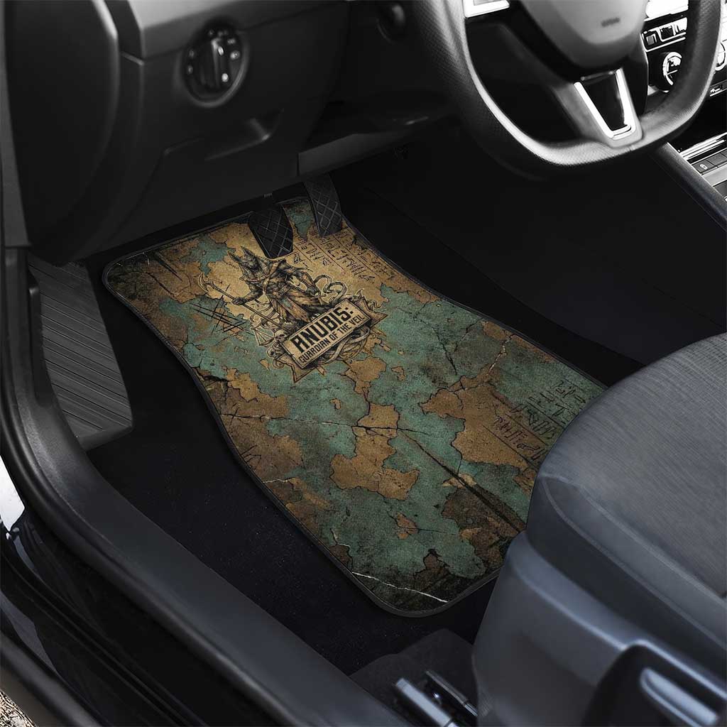 Anubis Car Mats Ancient Egyptian Aged Papyrus, Scales of Justice, and Egyptian Hieroglyph - Wonder Print Shop