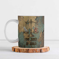 Anubis Ceramic Mug Ancient Egyptian Aged Papyrus, Scales of Justice, and Egyptian Hieroglyph - Wonder Print Shop