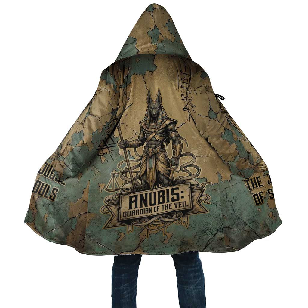 Anubis Cloak Ancient Egyptian Aged Papyrus, Scales of Justice, and Egyptian Hieroglyph - Wonder Print Shop