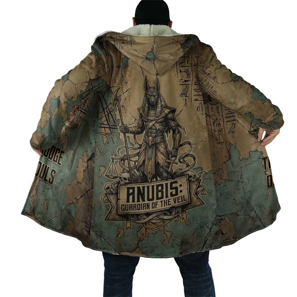Anubis Cloak Ancient Egyptian Aged Papyrus, Scales of Justice, and Egyptian Hieroglyph - Wonder Print Shop