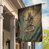 Anubis Garden Flag Ancient Egyptian Aged Papyrus, Scales of Justice, and Egyptian Hieroglyph - Wonder Print Shop