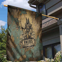 Anubis Garden Flag Ancient Egyptian Aged Papyrus, Scales of Justice, and Egyptian Hieroglyph - Wonder Print Shop