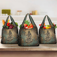 Anubis Grocery Bag Ancient Egyptian Aged Papyrus, Scales of Justice, and Egyptian Hieroglyph - Wonder Print Shop
