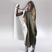 Anubis Hooded Blanket Ancient Egyptian Aged Papyrus, Scales of Justice, and Egyptian Hieroglyph - Wonder Print Shop