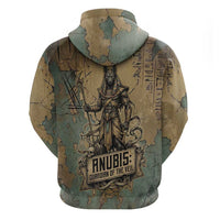Anubis Hoodie Ancient Egyptian Aged Papyrus, Scales of Justice, and Egyptian Hieroglyph - Wonder Print Shop