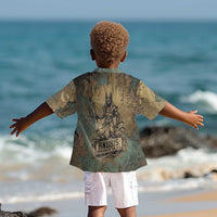 Anubis Kid Hawaiian Shirt Ancient Egyptian Aged Papyrus, Scales of Justice, and Egyptian Hieroglyph - Wonder Print Shop