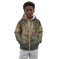 Anubis Kid Hoodie Ancient Egyptian Aged Papyrus, Scales of Justice, and Egyptian Hieroglyph - Wonder Print Shop