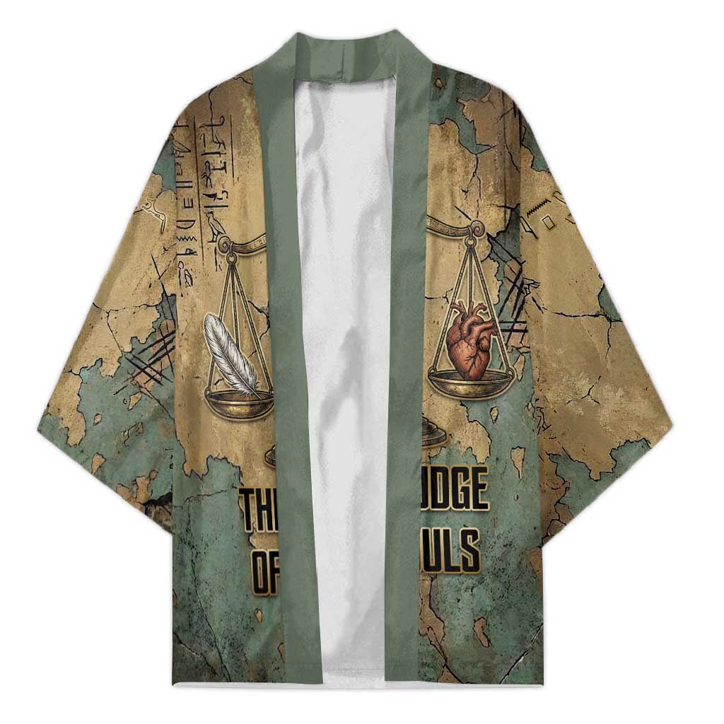 Anubis Kimono Ancient Egyptian Aged Papyrus, Scales of Justice, and Egyptian Hieroglyph - Wonder Print Shop