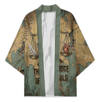Anubis Kimono Ancient Egyptian Aged Papyrus, Scales of Justice, and Egyptian Hieroglyph - Wonder Print Shop
