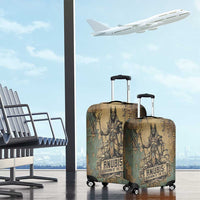 Anubis Luggage Cover Ancient Egyptian Aged Papyrus, Scales of Justice, and Egyptian Hieroglyph - Wonder Print Shop
