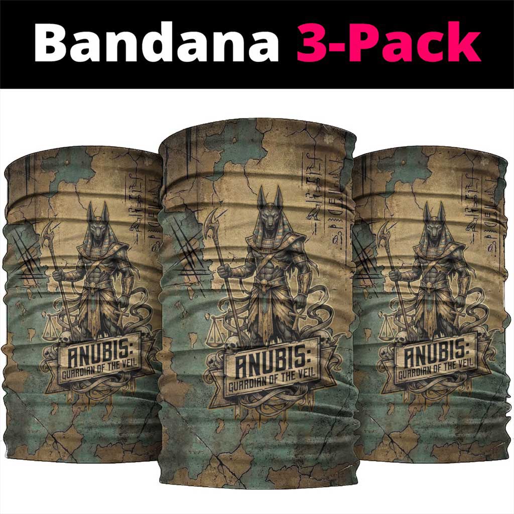 Anubis Neck Gaiter Ancient Egyptian Aged Papyrus, Scales of Justice, and Egyptian Hieroglyph - Wonder Print Shop