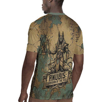 Anubis Rugby Jersey Ancient Egyptian Aged Papyrus, Scales of Justice, and Egyptian Hieroglyph - Wonder Print Shop