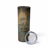 Anubis Skinny Tumbler Ancient Egyptian Aged Papyrus, Scales of Justice, and Egyptian Hieroglyph - Wonder Print Shop