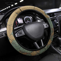 Anubis Steering Wheel Cover Ancient Egyptian Aged Papyrus, Scales of Justice, and Egyptian Hieroglyph - Wonder Print Shop