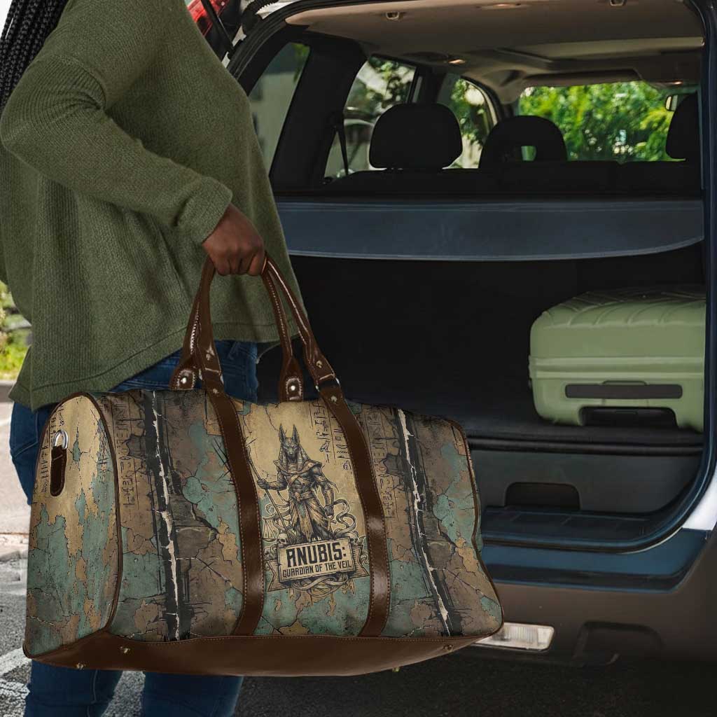 Anubis Travel Bag Ancient Egyptian Aged Papyrus, Scales of Justice, and Egyptian Hieroglyph - Wonder Print Shop
