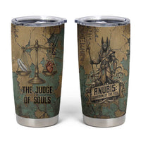 Anubis Tumbler Cup Ancient Egyptian Aged Papyrus, Scales of Justice, and Egyptian Hieroglyph - Wonder Print Shop