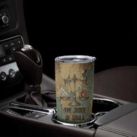 Anubis Tumbler Cup Ancient Egyptian Aged Papyrus, Scales of Justice, and Egyptian Hieroglyph - Wonder Print Shop