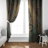 Anubis Window Curtain Ancient Egyptian Aged Papyrus, Scales of Justice, and Egyptian Hieroglyph - Wonder Print Shop