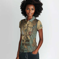 Anubis Women Polo Shirt Ancient Egyptian Aged Papyrus, Scales of Justice, and Egyptian Hieroglyph - Wonder Print Shop