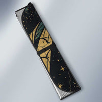 Anubis Ancient Egyptian Auto Sun Shade with Starry Mummy Wrap Pattern, Anubis Warrior Illustration, and Pyramid - Wonder Print Shop