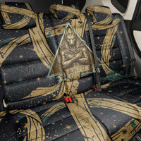 Anubis Ancient Egyptian Back Car Seat Cover with Starry Mummy Wrap Pattern, Anubis Warrior Illustration, and Pyramid - Wonder Print Shop