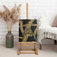 Anubis Ancient Egyptian Canvas Wall Art with Starry Mummy Wrap Pattern, Anubis Warrior Illustration, and Pyramid - Wonder Print Shop