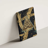 Anubis Ancient Egyptian Canvas Wall Art with Starry Mummy Wrap Pattern, Anubis Warrior Illustration, and Pyramid - Wonder Print Shop