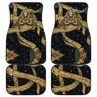 Anubis Ancient Egyptian Car Mats with Starry Mummy Wrap Pattern, Anubis Warrior Illustration, and Pyramid - Wonder Print Shop