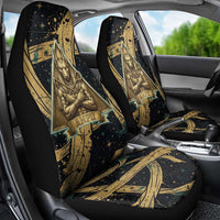 Anubis Ancient Egyptian Car Seat Cover with Starry Mummy Wrap Pattern, Anubis Warrior Illustration, and Pyramid - Wonder Print Shop