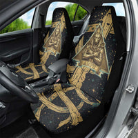 Anubis Ancient Egyptian Car Seat Cover with Starry Mummy Wrap Pattern, Anubis Warrior Illustration, and Pyramid - Wonder Print Shop