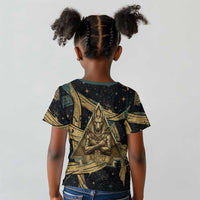 Anubis Ancient Egyptian Kid T shirt with Starry Mummy Wrap Pattern, Anubis Warrior Illustration, and Pyramid - Wonder Print Shop