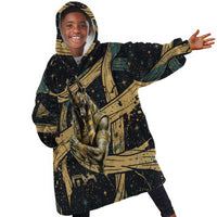 Anubis Ancient Egyptian Kid Wearable Blanket Hoodie with Starry Mummy Wrap Pattern, Anubis Warrior Illustration, and Pyramid - Wonder Print Shop