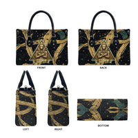 Anubis Ancient Egyptian Leather Bag with Starry Mummy Wrap Pattern, Anubis Warrior Illustration, and Pyramid - Wonder Print Shop