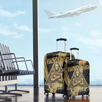 Anubis Ancient Egyptian Luggage Cover with Starry Mummy Wrap Pattern, Anubis Warrior Illustration, and Pyramid - Wonder Print Shop