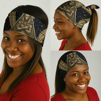 Anubis Ancient Egyptian Neck Gaiter with Starry Mummy Wrap Pattern, Anubis Warrior Illustration, and Pyramid - Wonder Print Shop