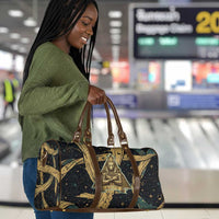 Anubis Ancient Egyptian Travel Bag with Starry Mummy Wrap Pattern, Anubis Warrior Illustration, and Pyramid - Wonder Print Shop
