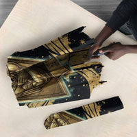 Anubis Ancient Egyptian Umbrella with Starry Mummy Wrap Pattern, Anubis Warrior Illustration, and Pyramid - Wonder Print Shop