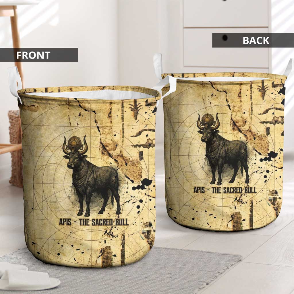 Apis Laundry Basket Ancient Egyptian Papyrus Map, Egyptian Crown Bull Illustration - Wonder Print Shop