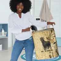 Apis Laundry Basket Ancient Egyptian Papyrus Map, Egyptian Crown Bull Illustration - Wonder Print Shop