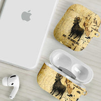 Apis AirPods Case Ancient Egyptian Papyrus Map, Egyptian Crown Bull Illustration - Wonder Print Shop