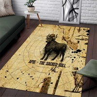 Apis Area Rug Ancient Egyptian Papyrus Map, Egyptian Crown Bull Illustration - Wonder Print Shop