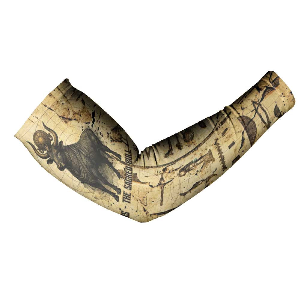 Apis Arm Sleeves Ancient Egyptian Papyrus Map, Egyptian Crown Bull Illustration - Wonder Print Shop