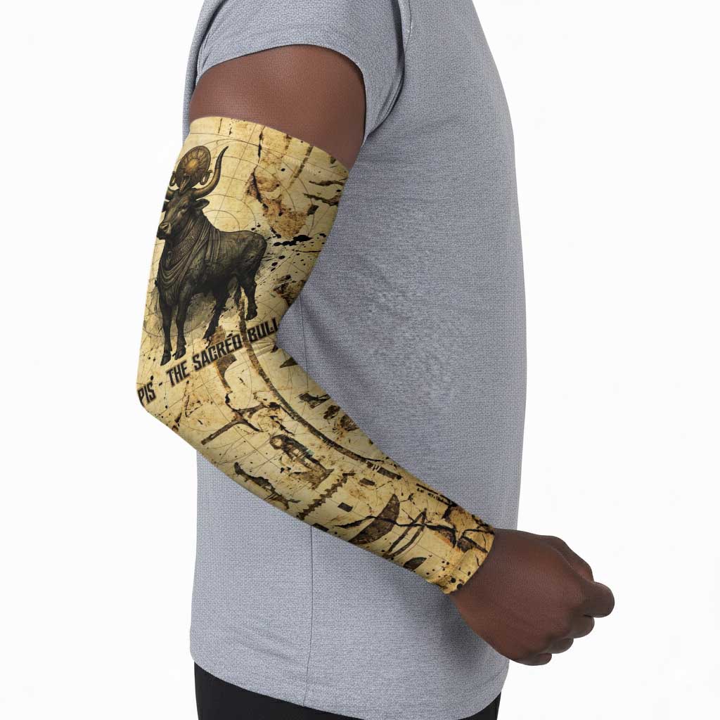 Apis Arm Sleeves Ancient Egyptian Papyrus Map, Egyptian Crown Bull Illustration - Wonder Print Shop