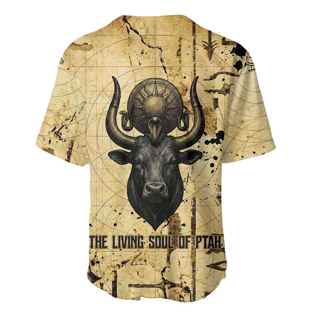 Apis Baseball Jersey Ancient Egyptian Papyrus Map, Egyptian Crown Bull Illustration - Wonder Print Shop